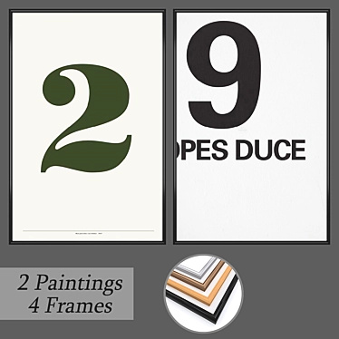 Dynamic Wall Art Set with Frame Options 3D model image 1 