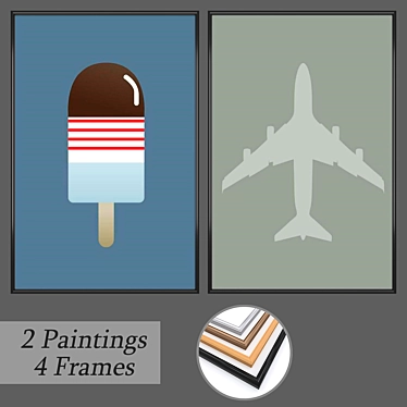 Modern Wall Art Set with Multiple Frame Options 3D model image 1 