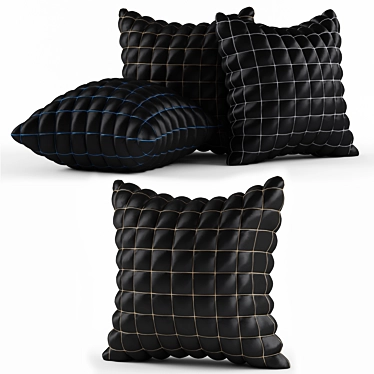 Modern Black Segment Pillow Set 3D model image 1 