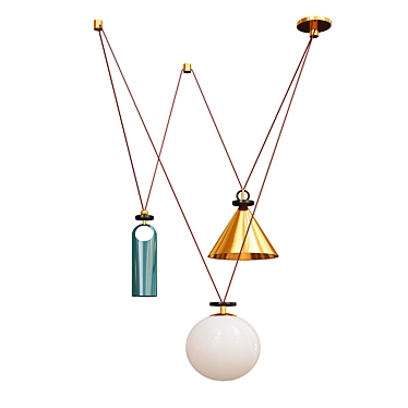 Modern Chic 3-Piece Chandelier 3D model image 1 