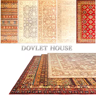 DOVLET HOUSE 5-Piece Carpets (Part 263) 3D model image 1 