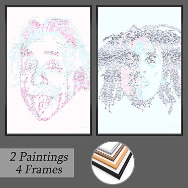 Elegant Framed Art Set 3D model image 1 