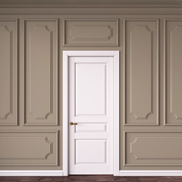 Elegant Wall Moulding: Enhance Your Interior 3D model image 1 