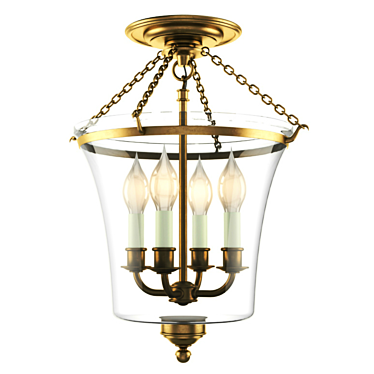 EF Chapman Sussex Antique-Burnished Brass Semi-Flush Ceiling Light