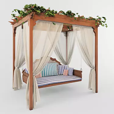 Poly 595557 Outdoor Pergola Set 3D model image 1 