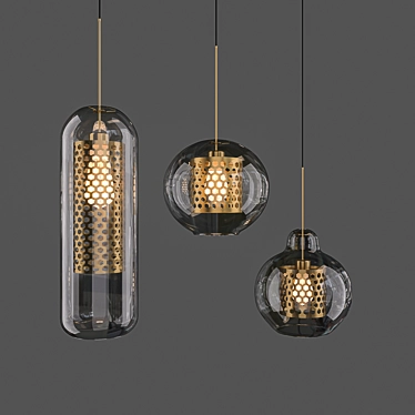 Stylish Glass Pendant Lights 3D model image 1 