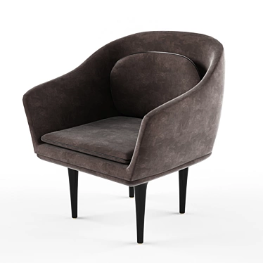 Elegant Velvet Armchair, 32x28x35 3D model image 1 