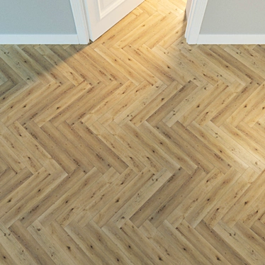 Natural Wood Herringbone Parquet 3D model image 1 