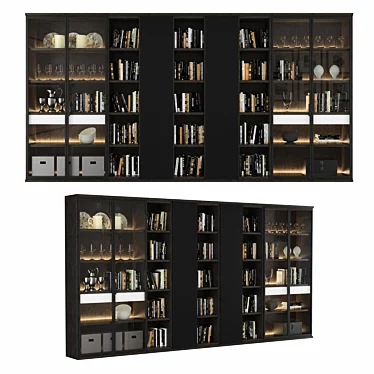 Modern Bookcase 08 3D model image 1 