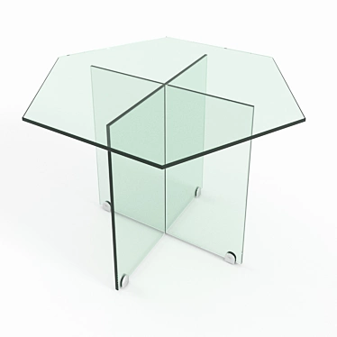 Sleek Glass Coffee Table 3D model image 1 