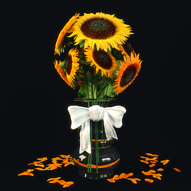 Vase with sunflowers