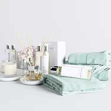 Luxury White Bath Set - The White Company 3D model image 1 