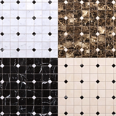 Elite 3 Mosaic Tiles: Exquisite Elegance 3D model image 1 