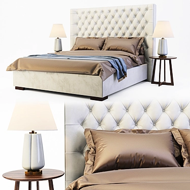 Elegant Costa Bella Bed Set 3D model image 1 