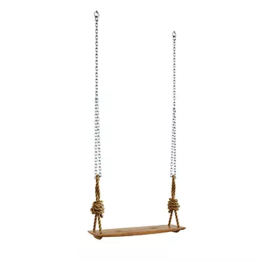 Natural Wood Indoor Swing 3D model image 1 