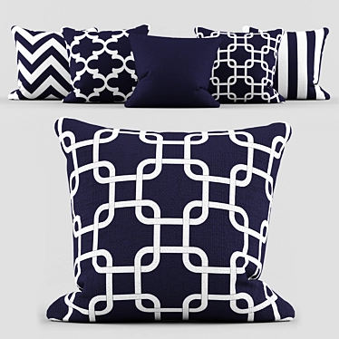 Nautical Navy Pillow Set 3D model image 1 