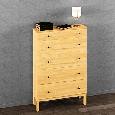 Solid Wood Ikea Stand - Spacious & Stylish 3D model image 1 