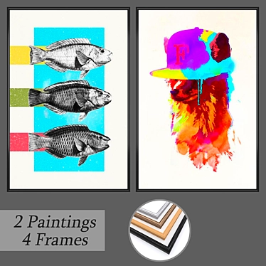 Modern Art Set: Wall Paintings 3D model image 1 