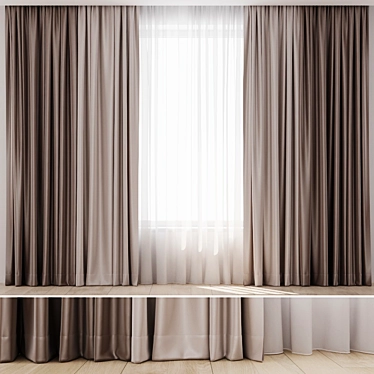 Elegant Window Drapes & Sheers 3D model image 1 