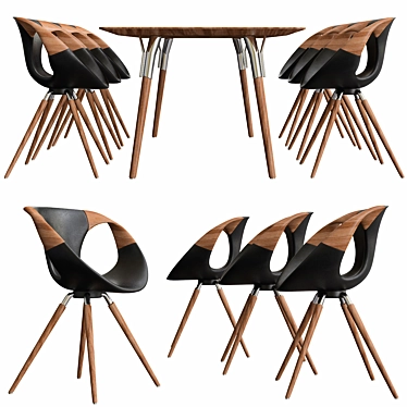 Elegant Italian Chair & Table 3D model image 1 
