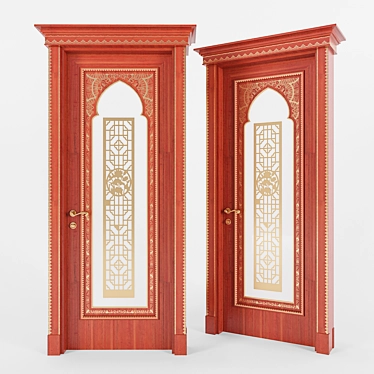 Oriental-style Interior Door 3D model image 1 