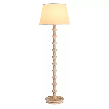 Belgian White Bamboo Floor Lamp 3D model image 1 