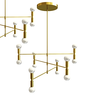 YOKA Modern Gold Black Pendant 3D model image 1 