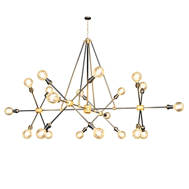 Vintage Brass Chandelier Kit 3D model image 1 