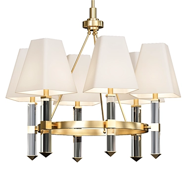 Elegant Brass Chandelier 3D model image 1 