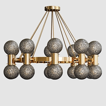 Elegance in Glass: Murano Chandelier 3D model image 1 