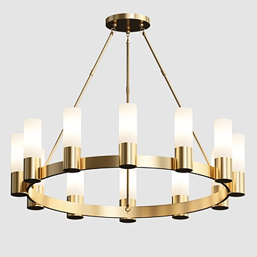 Elegant Contessa Brass Chandelier 3D model image 1 