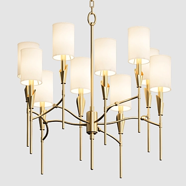 Tate 10-Light Chandelier: Timeless Elegance 3D model image 1 