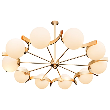 Elegant Murano Crystal Artichoke Chandelier 3D model image 1 