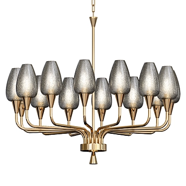 Longmont 4733-AGB: Elegant Aged Brass Chandelier 3D model image 1 