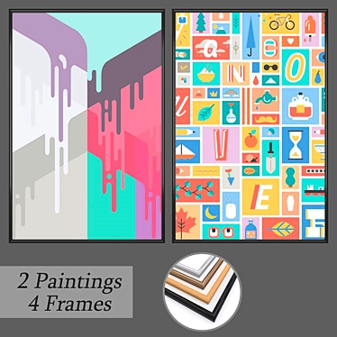 Contemporary Wall Art Set 3D model image 1 