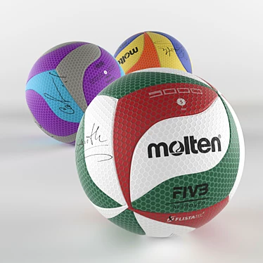 Vibrant Molten V5M5000 Volleyball Ball 3D model image 1 