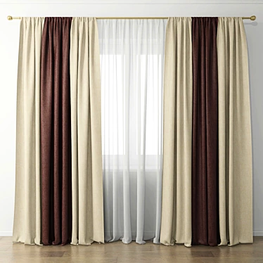 Elegant Drapery for Your Home 3D model image 1 