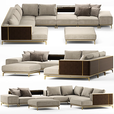 Elegant Backstage Sofa 3D model image 1 