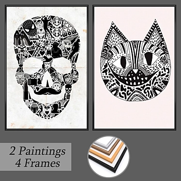 Modern Wall Art Set with Multiple Frames 3D model image 1 