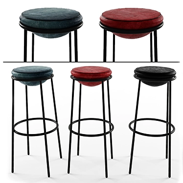 VRay Lotto Counter Stool: High Poly 3D Model 3D model image 1 