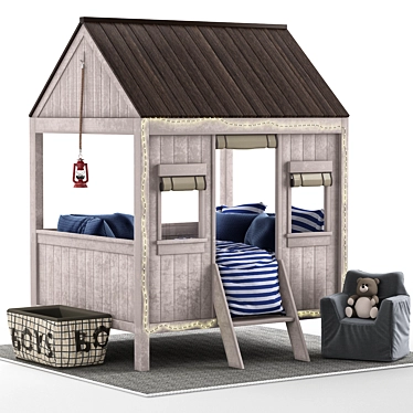 Stylish and Versatile Kids Beds 3D model image 1 