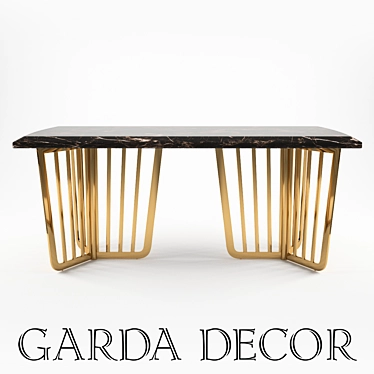 Garda Decor Dining Table: Elegant Brown Marble 3D model image 1 