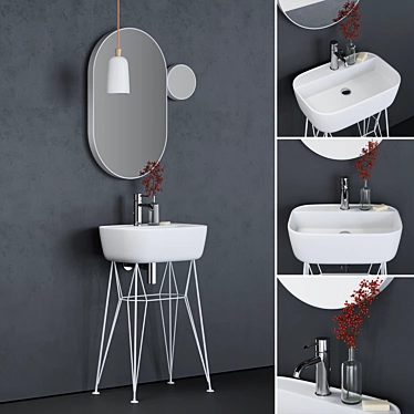 GUS Ceramic Washbasin - Contemporary Style 3D model image 1 