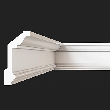 Elegant Gypsum Cornice - 100x50mm 3D model image 1 