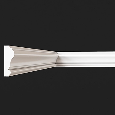 Elegant 20x55mm Gypsum Molding 3D model image 1 