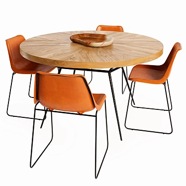 Modern Frank Table with Drexel Chairs 3D model image 1 