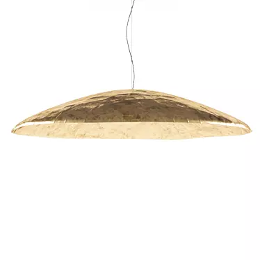 Elegant Brass Suspension Lamp 3D model image 1 