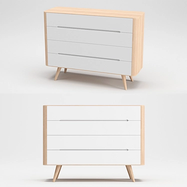 Modern Oak Chest of Drawers 3D model image 1 