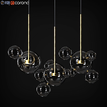 Bolle BLS 14L Suspension Chandelier - Modern & Elegant 3D model image 1 