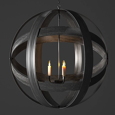 Metal Globe Lantern - Large 3D model image 1 